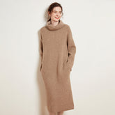 Women's Cashmere Long Turtleneck Cashmere Sweater Dresses